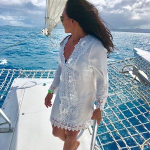 White swim cover up. Worn one day.